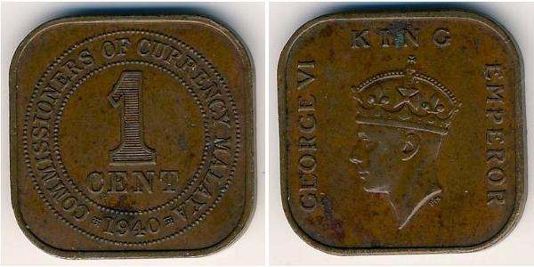 1 Cent 馬來聯邦 青铜 乔治六世 (1895-1952)