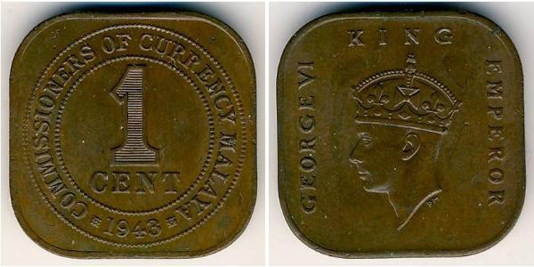 1 Cent 馬來聯邦 青铜 乔治六世 (1895-1952)