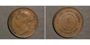 1 Cent 海峡殖民地 青铜/銅 维多利亚 (英国君主)