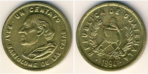 1 Centavo Republic of Guatemala (1838 - ) Brass 