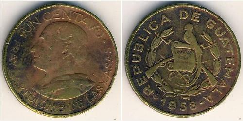 1 Centavo Republic of Guatemala (1838 - ) Brass 