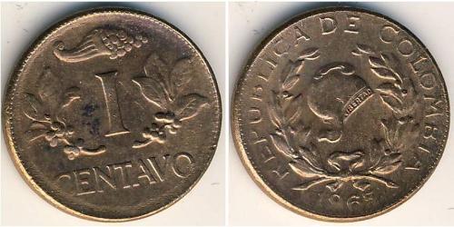 1 Centavo Republic of Colombia (1886 - ) Bronze 