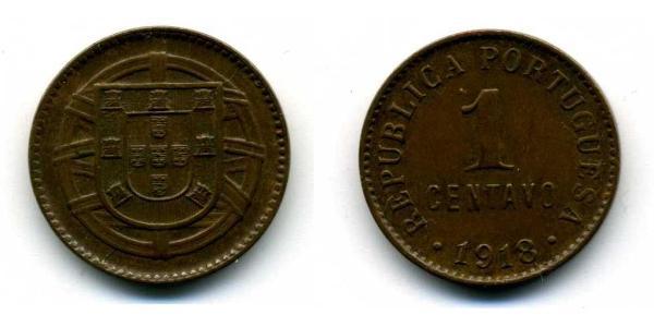 1 Centavo Primera República Portuguesa (1910 - 1926) Cobre 