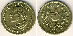 1 Centavo República de Guatemala (1838 - ) Messing 