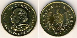 1 Centavo República de Guatemala (1838 - ) Messing 