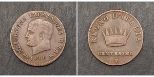1 Centesimo Reino de Italia (1805–1814) Cobre Napoleón Bonaparte(1769 - 1821)
