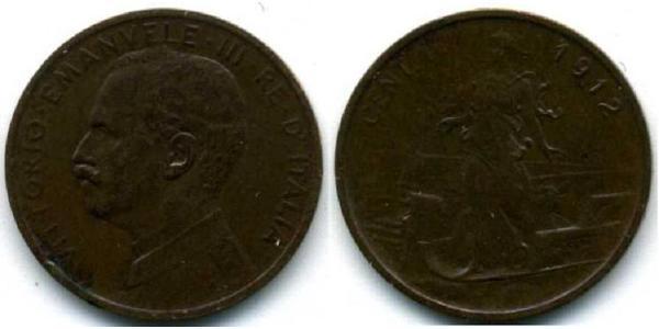 1 Centesimo 意大利王國 (1861-1946) 銅 