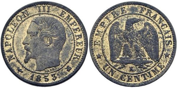 1 Centime Segundo Imperio francés (1852-1870) Bronce Napoleon III (1808-1873)