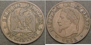 1 Centime Secondo Impero francese (1852-1870) Bronzo Napoleone III (1808-1873)