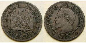 1 Centime Secondo Impero francese (1852-1870) Bronzo Napoleone III (1808-1873)