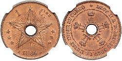 1 Centime Geschichte der Demokratischen Republik Kongo (1908 - 1960)  