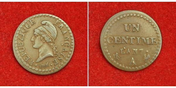1 Centime 法国 銅 