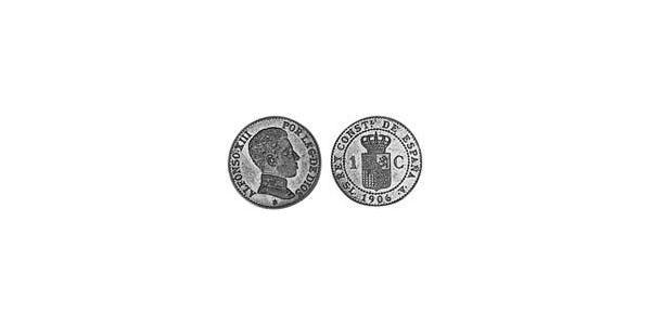 1 Centimo Kingdom of Spain (1874 - 1931) 青铜 阿方索十三世 (1886 - 1941)