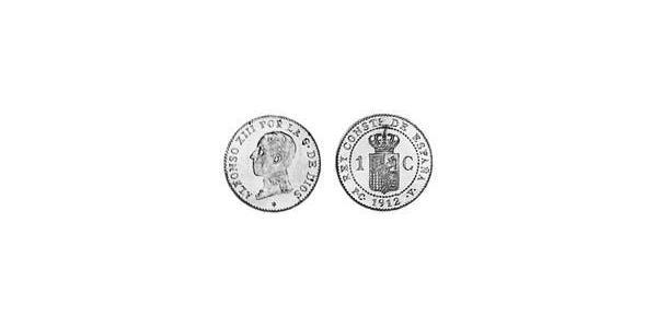1 Centimo Kingdom of Spain (1874 - 1931) 青铜 阿方索十三世 (1886 - 1941)