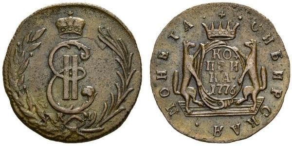 1 Copeca Impero russo (1720-1917) Rame Caterina II (1729-1796)