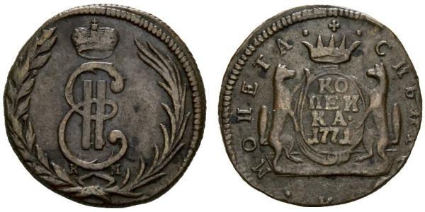 1 Copeca Impero russo (1720-1917) Rame Caterina II (1729-1796)