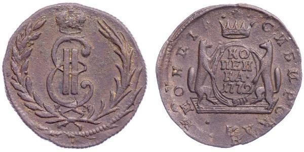 1 Copeca Impero russo (1720-1917) Rame Caterina II (1729-1796)
