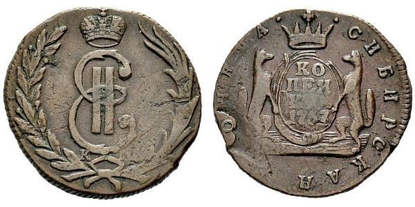 1 Copeca Impero russo (1720-1917) Rame Caterina II (1729-1796)