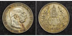 1 Corona Autriche-Hongrie (1867-1918) Argent Franz Joseph I (1830 - 1916)