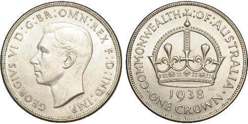 1 Corona Australia (1788 - 1939) Argento Giorgio VI (1895-1952)