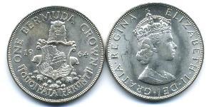 1 Corona Bermuda Argento Elisabetta II (1926-2022)