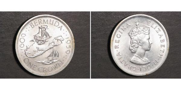 1 Corona Bermuda Argento Elisabetta II (1926-2022)