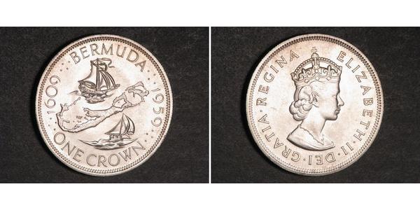 1 Corona Bermuda Argento Elisabetta II (1926-2022)