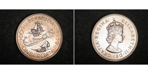 1 Corona Bermuda Argento Elisabetta II (1926-2022)