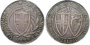 1 Corona Commonwealth of England (1649-1660) Argento 