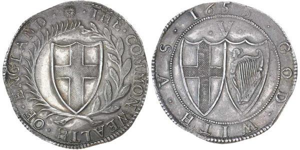 1 Corona Commonwealth of England (1649-1660) Argento 