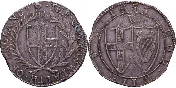 1 Corona Commonwealth of England (1649-1660) Argento 