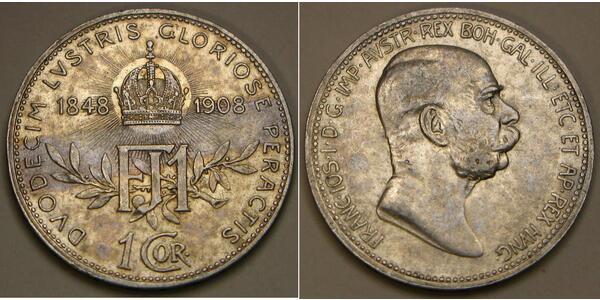 1 Corona Impero austro-ungarico (1867-1918) Argento Franz Joseph I (1830 - 1916)