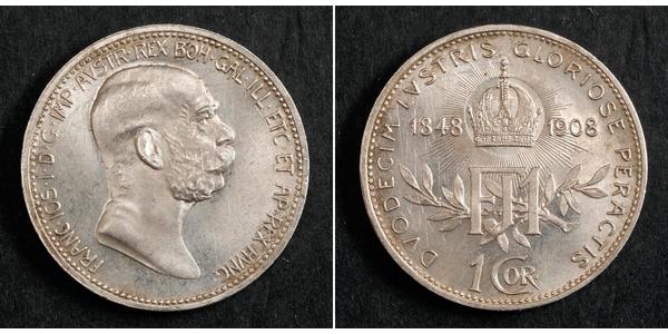 1 Corona Impero austro-ungarico (1867-1918) Argento Franz Joseph I (1830 - 1916)