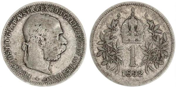 1 Corona Impero austro-ungarico (1867-1918) Argento Franz Joseph I (1830 - 1916)