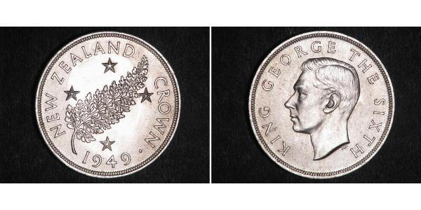 1 Corona Nuova Zelanda Argento Giorgio VI (1895-1952)