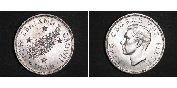 1 Corona Nuova Zelanda Argento Giorgio VI (1895-1952)