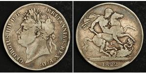 1 Corona Regno Unito di Gran Bretagna e Irlanda (1801-1922) Argento Giorgio IV (1762-1830)