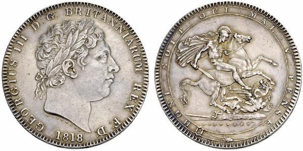 1 Corona Regno Unito di Gran Bretagna e Irlanda (1801-1922) Argento Giorgio III (1738-1820)