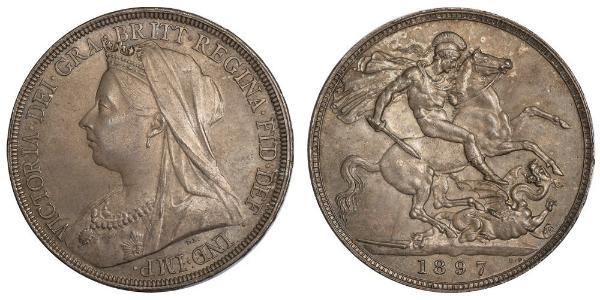 1 Corona Regno Unito di Gran Bretagna e Irlanda (1801-1922) Argento Vittoria (1819 - 1901)