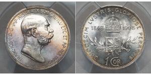 1 Corona Imperio austrohúngaro (1867-1918) Plata Franz Joseph I (1830 - 1916)