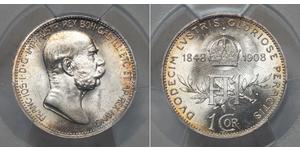 1 Corona Imperio austrohúngaro (1867-1918) Plata Franz Joseph I (1830 - 1916)