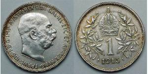 1 Corona Imperio austrohúngaro (1867-1918) Plata Franz Joseph I (1830 - 1916)