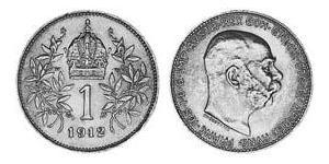 1 Corona Imperio austrohúngaro (1867-1918) Plata Franz Joseph I (1830 - 1916)
