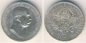 1 Corona Imperio austrohúngaro (1867-1918) Plata Franz Joseph I (1830 - 1916)