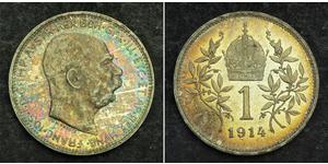 1 Corona Imperio austrohúngaro (1867-1918) Plata Franz Joseph I (1830 - 1916)