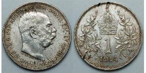 1 Corona Imperio austrohúngaro (1867-1918) Plata Franz Joseph I (1830 - 1916)