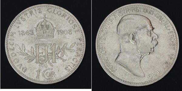1 Corona Imperio austrohúngaro (1867-1918) Plata Franz Joseph I (1830 - 1916)