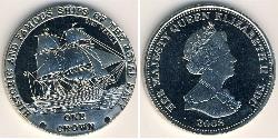 1 Corona Tristan da Cunha Rame/Nichel Elisabetta II (1926-2022)