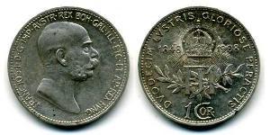 1 Corona Österreich-Ungarn (1867-1918) Silber Franz Joseph I (1830 - 1916)