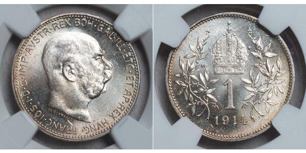 1 Corona Austria-Hungary (1867-1918) Silver Franz Joseph I (1830 - 1916)